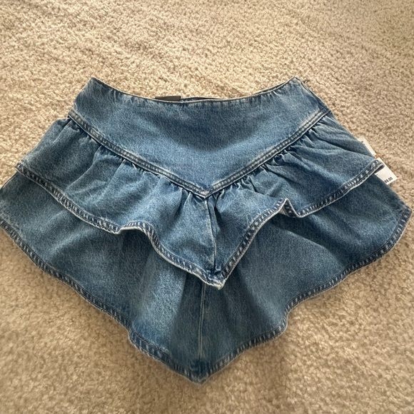 Denim Ruffle Layered Skirt - Picture 2 of 2